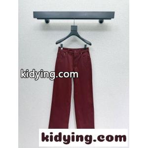 洗練された コットン ストレートパンツ ミュウミュウ コピー パンツ コピー ボルドーkid260Pf09n