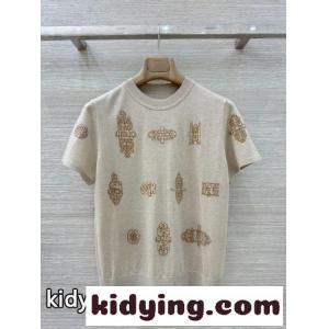 Ferronnerie ショートスリーブ ニット エルメス スーパーコピー セーター コピー アイボリーkid26aOTbay