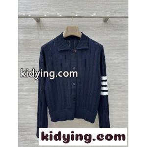 ウール＆シルク ポロカラー カーディガン トムブラウン ブランド コピー ニット スーパーコピー ネイビーkid261Pfyua