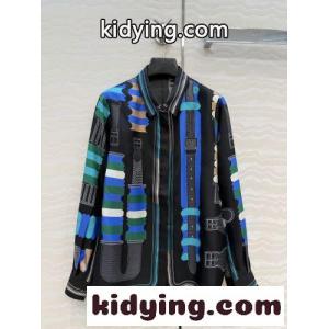 エレガント 上品 プリント エルメス コピーブランド シャツ コピー シルクシャツkid26LbaGHb