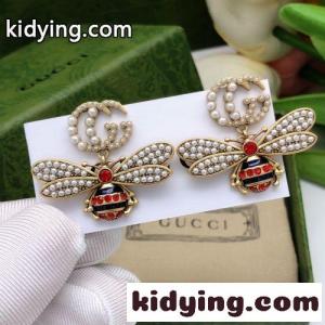 gucci コピー グッチ コピー ダブルG ＆ ビー ピアス 偽物 パール ラインストーンkid26qa8riy