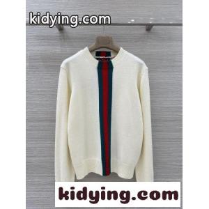 ウェブ ストライプ付き カシミヤニット グッチ ブランド コピー セーター コピー ホワイトkid26DyGXju