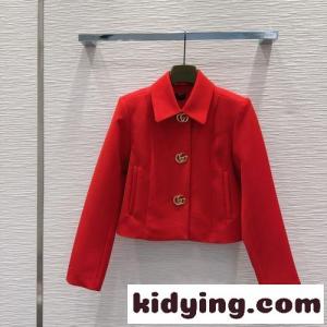 ダブルG ボタン付き クロップドジャケット グッチ コピー ジャケット コピー レッドkid26yema8n