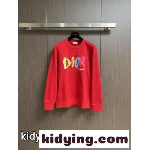 定番 ロゴ コットン スウェットシャツ クリスチャン・ディオール スーパーコピー Tシャツ コピー レッドkid26GH9DGr