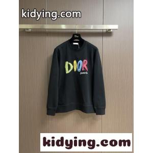 定番 ロゴ コットン スウェットシャツ クリスチャン・ディオール ブランド コピー Tシャツ コピー ブラックkid26bayWPn