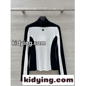 シャネル ブランド コピー Tシャツ 偽物 ハイネック バイカラー 切り替えトップスkid26Wjqaqm