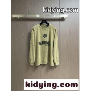 バレンシアガ コピー Tシャツ 偽物 カジュアル ロゴ入り 長袖Tシャツ コットン グリーンkid26CyGjyC