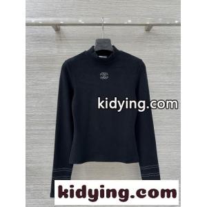 シンプル 洗練された モックネック トップス シャネル コピー Tシャツ 偽物 ブラックkid26j0X9Xb