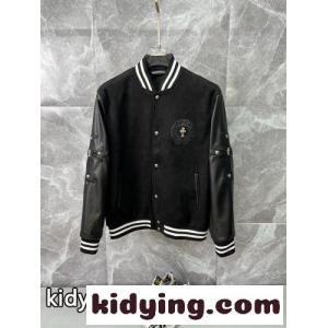 ストリート レザー切り替え スタジャン クロムハーツ ブランド コピー ジャケット 偽物 ブラックkid26jOzW5j
