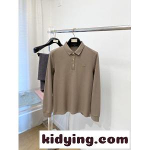 洗練された 上品 エルメネジルド・ゼニア Tシャツ 偽物 ロゴ刺繍 長袖ポロシャツ ベージュkid26GTDy0f