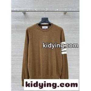 4BAR メリノウール クルーネックニット トムブラウン コピー セーター 偽物 キャメルkid2609j01b