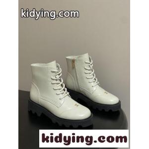 洗練された レースアップ アンクルブーツ シャネル スーパーコピー ブーツ 偽物 ホワイトkid26fWruSn