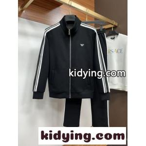 サイドライン トラックスーツ アルマーニ ブランド コピー セットアップ 偽物 ブラックkid26mqGv4z