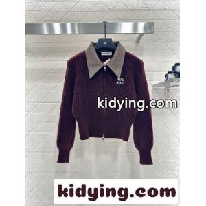 襟付き ダブルジップ カーディガン ミュウミュウ コピー ニット コピー ボルドーkid26eOPnqu