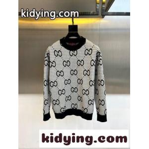 GG チェック柄 グッチ コピー セーター 偽物 クルーネック プルオーバー ブラックkid26fKH5Hv