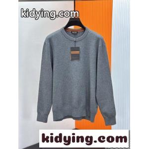 シンプル 合わせやすい プルオーバー エルメネジルド・ゼニア セーター 偽物 グレーkid26Dq4zea