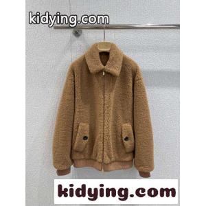 カジュアル 襟付き ボアブルゾン ミュウミュウ コピー ジャケット 偽物 ブラウンkid26T91D0D
