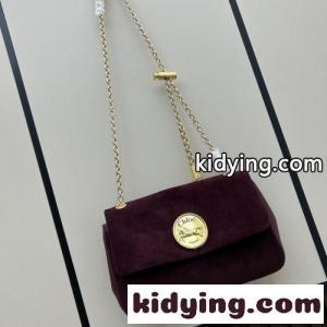 Chloé Heritage ショルダーバッグ クロエ バッグ スーパーコピー カジュアル おしゃれ スエード ボルドーkid264nu4ni