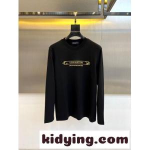 シンプル 洗練された ロゴ刺繍 長袖Tシャツ ルイ・ヴィトン Tシャツ 偽物 ブラックkid260jie8j