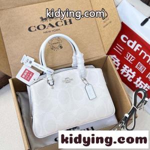 コーチ コピー スーパーコピー エレガント シグネチャー柄 サバンナ スモール キャリーオールバッグ ホワイトkid26buWn8r