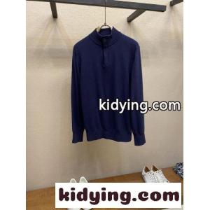 カシミヤ＆ウール ハーフジップ ニット エルメネジルド・ゼニア セーター 偽物 ブルーkid26HzmiOD
