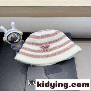 可愛い おしゃれ ストライプ ニットバケットハット プラダ コピー キャップ 偽物 帽子kid26f4rCCy