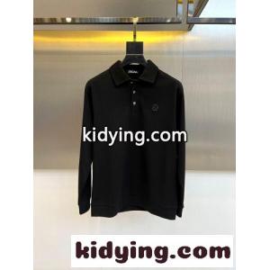 エルメネジルド・ゼニア Tシャツ 偽物 ロゴ 上品 シンプル 長袖 ポロシャツ ブラックkid26fmKLLn