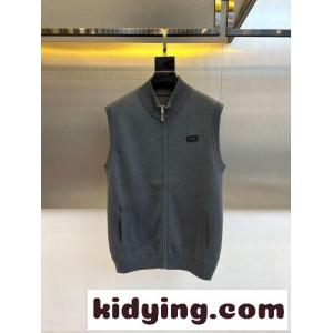 コットンニット ジップアップ ベスト エルメネジルド・ゼニア ジャケット 偽物 グレーkid265ryeKD