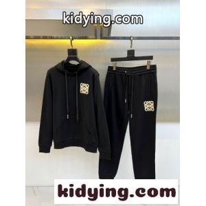 アナグラム フーディー＆スウェットパンツ 上下セット ロエベ スーパーコピー セットアップ 偽物 ブラックkid26TX5n8b