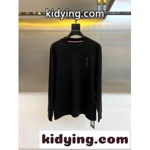 シンプル クルーネック 長袖Tシャツ モンクレール コピー Tシャツ 偽物 合わせやすい ブラックkid26DOjq4j