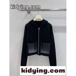 ジップアップ フーディー ウールブレンド ロエベ スーパーコピー ジャケット コピー ブラックkid26f0fO5v