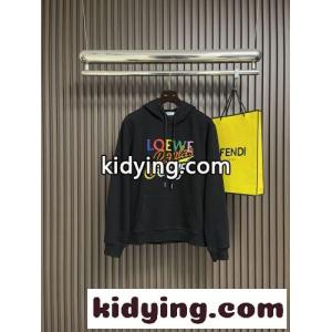 シンプル 合わせやすい ロゴ フーディー ロエベ コピー パーカー 偽物 ブラックkid26yieCWD