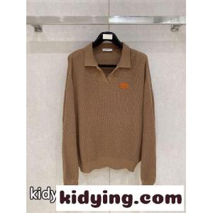 洗練された スキッパーネック ニットポロセーター ロエベ スーパーコピー セーター 偽物kid26b0bWjq