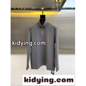 洗練された ハーフジップ 長袖Tシャツ プラダ スーパーコピー Tシャツ 偽物 プルオーバー グレーkid26jWjaKz