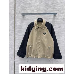 カジュアル バイカラー ラグランスリーブ ブルゾン プラダ コピー ジャケット 偽物kid26rCuCaq
