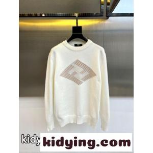 秋冬 定番 クルーネック プルオーバー フェンディ コピー セーター 偽物 トップス ホワイトkid26bKLTXD