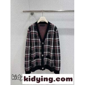 クロスモチーフ チェック柄 Vネックカーディガン クロムハーツ コピー ニット 偽物 ユニセックスkid26Wfqu0v