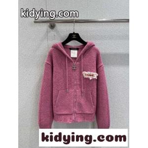 シンプル ニット ジップアップパーカー シャネル コピーブランド パーカー コピー ピンクkid26Pjuyyi