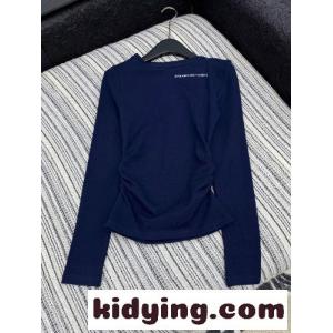 エレガント アレキサンダーワング Tシャツ コピー 洗練された ラインストーンロゴ カットソー ブルーkid26K9T1Di