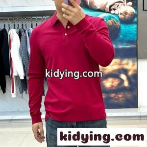 注目される 合わせやすい バーバリー スーパーコピー Tシャツ 偽物 ロゴ入り長袖 ポロシャツ レッドkid26LrGT5r