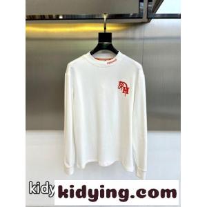 シンプル 洗練された ロゴ 長袖Tシャツ エルメス コピー Tシャツ 偽物 合わせやすい ホワイトkid26nCKf8j