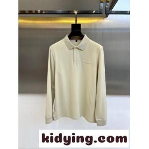 シンプル 合わせやすい ロゴ入り長袖 ポロシャツ バーバリー コピー Tシャツ 偽物 ベージュkid260fOPri