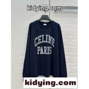 定番 カジュアル コットン 長袖Tシャツ セリーヌ ブランド コピー Tシャツ 偽物 ネイビーkid26a4PPLr