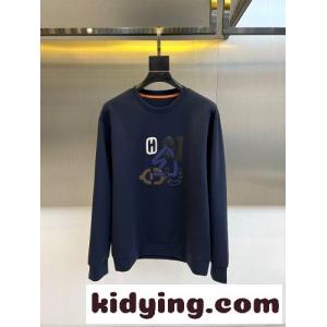 大人気 エルメス コピー Tシャツ 偽物 カジュアル レザーパッチ スウェットシャツ クルーネックkid26m01zCi