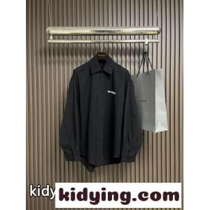 カジュアル コットン オーバーサイズ 長袖シャツ バレンシアガ ブランド コピー シャツ 偽物 ブラックkid26nKjyua