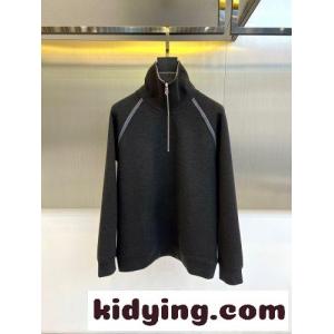 洗練された カジュアル エルメス コピー Tシャツ コピー ハーフジップ スウェットシャツ ダークグレーkid26yG59nu