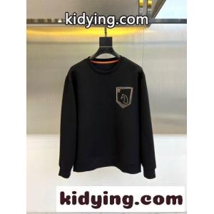 定番 カジュアル スウェットシャツ エルメス スーパーコピー Tシャツ コピー クルーネック ブラックkid261f0T9j
