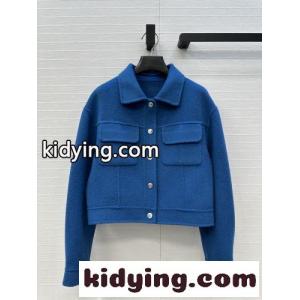エルメス コピーブランド ジャケット コピー 洗練された カジュアル ショート丈ジャケット ブルーkid26vKj89b