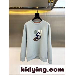 大人気 カジュアル レザーパッチ スウェットシャツ エルメス ブランド コピー Tシャツ 偽物 クルーネックkid26ymW5DC
