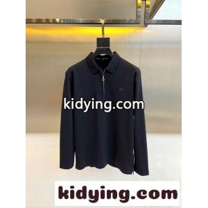 サルヴァトーレ・フェラガモ Tシャツ 偽物 洗練された コットンピケ 長袖 ポロシャツ ネイビーkid26vCKPPb